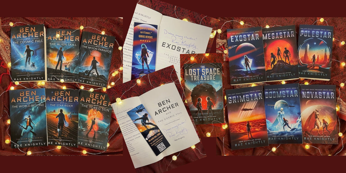 THE ALIEN SKILL + THE LOST SPACE TREASURE SPECIAL BUNDLE: 2 Complete Book Series + 2 Autographs + 2 Bookmarks